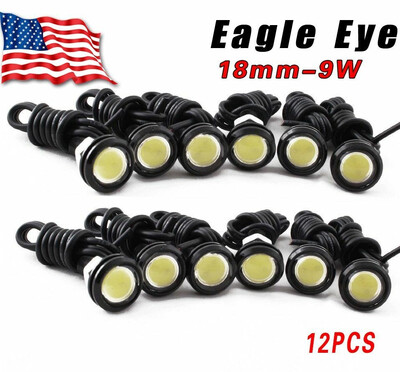 

12x HID White Eagle Eye 18mm LED DRL Motor Car Daytime Running Tail Lights Bulbs