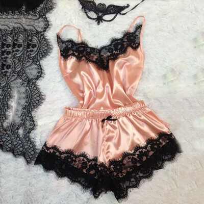 

Women Ladies Sexy Lace Sleepwear ShortsTops Pajamas Set Nightwear