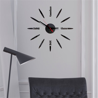 

Gobestart 3D DIY Roman Numbers Acrylic Mirror Wall Sticker Clock Home Decor Mural Decals