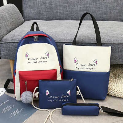 

Tailored Students Backpack Junior High School Bag Pencil Bag Shoulder Tote Backpack 4Pcs