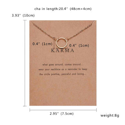 

Wish Card Gold-color Balance Wood Straight Bar Alloy Clavicle Pendant Short Necklace Geometric Circle Round Charm Necklace Gift