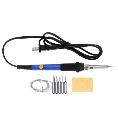 

8pcs 60W 110V DIY Electric Welding Soldering Iron Tools Kit Solder Tips Tin Wire Sponge Repair Tool