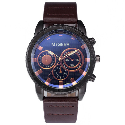 

Gobestart MIGEER High-End Fashion Mens Stainless Steel Watch Analog Alloy Quartz Watch