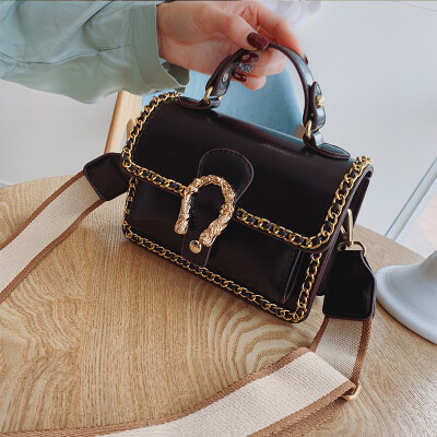 

Advanced sense bag female 2019 new wave fashion hit color ocean chain wild broadband shoulder slung small square bag