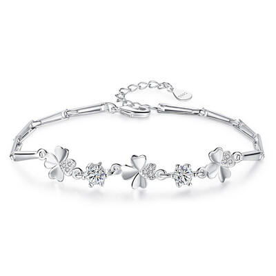 

Cubic Zirconia Four Leaf Clover CZ Rhinestone Elegant Bracelets For Women Fashion Jewelry Brithday Gift G59