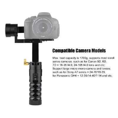 

AFI VS-3SD 3-Axis Handheld Gimbal Brushless Gyro Camera Stablizer 360° Panning Angle for Canon 5D 6D 7D for Sony A7 A7II A7R A7R2