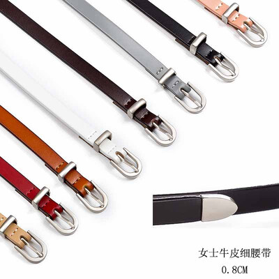 

Korean version of the womens thin belt pin buckle retro leather belt dress decorative belt students summer college wind