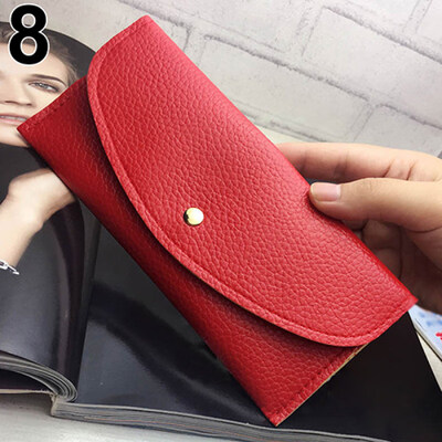 

Women Fashion Thin Purse Long Clutch Wallet Faux Leather Handbag Card Holder