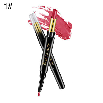 

2 in 1 Double Ended Rotary Long Lasting Matte Lip Liner Lipstick Makeup Cosmetic