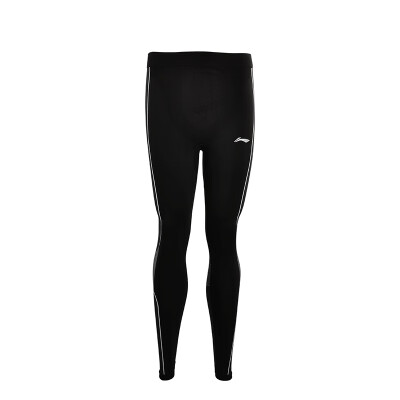 

Li Ning LI-NING fitness clothes yoga clothes running fitness tight-fitting sports pants badminton pants mens trousers AULN147-1 yarn black L