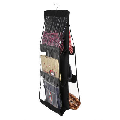 

Wardrobe Bag Storage Organizer6 Pockets Wardrobe Closet Hanging Dustproof Tote Bag Handbag Purse Storage Organizer