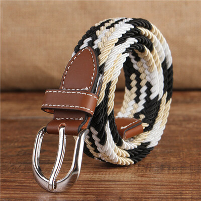 

Fashion Unisex belt high quality Elastic tension canvas Alloy pin buckle Men&Women belt solid color casual cowboy Men belt