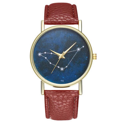 

Temperament Fashionable Simple Ladies WristWatch Souvenir Fashion Casual PU Leather Strap Womens Watch Beautiful hand clock D