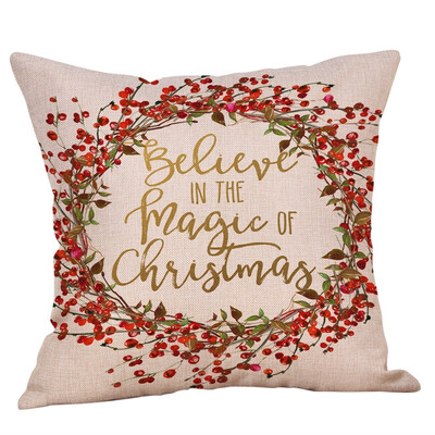 

〖Follure〗Merry Christmas Pillow Cases Cotton Linen Sofa Cushion Cover Home Decor