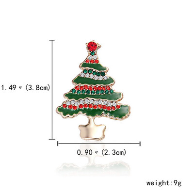 

Xmas Enamel Snowman Stockings Santa Tree Brooch Pin Christmas Gifts Women Men Brooches Charm Crystal Rhinestone