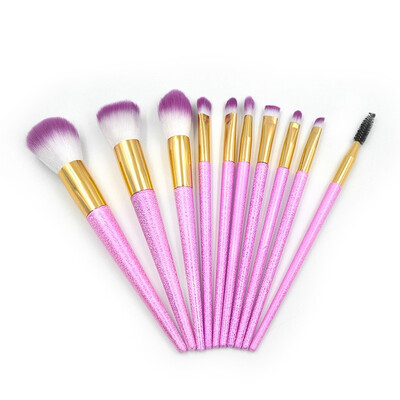 

Toponeto 10 pcs diamond matte taper handle powder eye brush makeup brush set