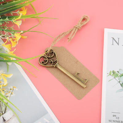 

Greensen Vintage Bronze Keys Bottle Opener With Escort Tags Card Jute Twine Wedding Festival Decor