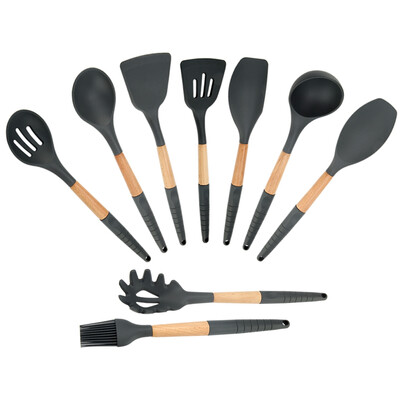

Greensen 9 Pcs Silicone Cooking Baking Utensil Set Wood Handle Kitchen Gadget Tool9