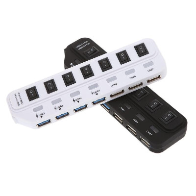 

Portable 5G Mbps Super Speed 7 Ports 7 Switches USB 30 20 Hub Splitter with Power Port for Mac OS Linux Windows