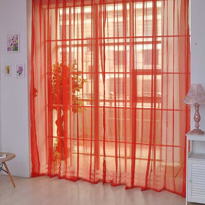 

Gobestart 1 PCS Pure Color Tulle Door Window Curtain Drape Panel Sheer Scarf Valances
