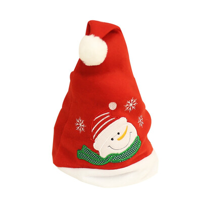 

New Year Christmas Hat Non-Woven Embroidered Santa Claus Hat Cute Christmas Party Decoration Ornaments Xmas Costume Accessories