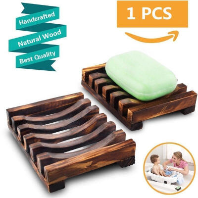 

Home Bathroom Wooden Soap Case Holder Sink Deck Bathtub Shower Dish Ships Free