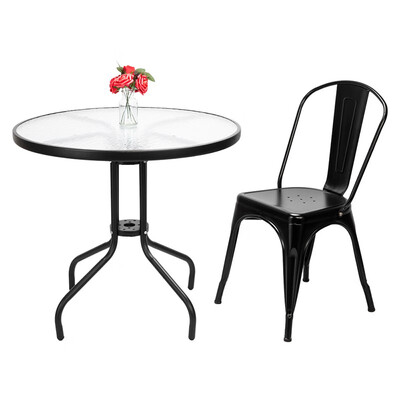 

4 pcs Tolix Style Dining Side Chair Stackable Bistro Cafe Metal Stool Vintage