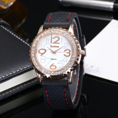 

Factory direct selling silicone rose gold watch ladies watch Personalized digital gear quartz watch a generation