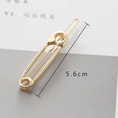 

1 PC WomenPaperclip Hair Clips Girls Metal Minimalist Personality Hairpin Pin Shape Girl Hair Accessories