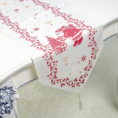 

Christmas Dining Table Polyester Cotton Flag Xmas Party Venue Banquet Home Decor