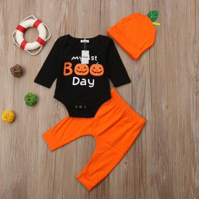 

Newborn Infant Baby Kids Boy Halloween Romper BodysuitPants Leggings Clothing Sets