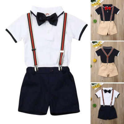 

Summer Toddler Baby Kids Boy Shirt TopsPants Gentleman Outfits Clothes Set