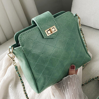 

Lingge chain bag women 2019 spring&summer new Joker bucket bag student girls small satchel shoulder bag