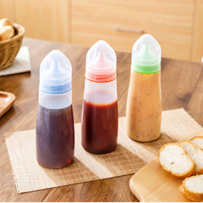 

Tomato Ketchup And Mustard Squeeze Sauce Bottle Plastic Rotating Cover Bottle