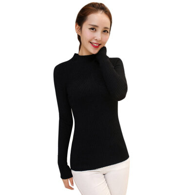 

Women Pullovers Solid Knitwear O-Neck Long-Sleeve Loose Thick Knitted Female Sweaters Wool Clothes