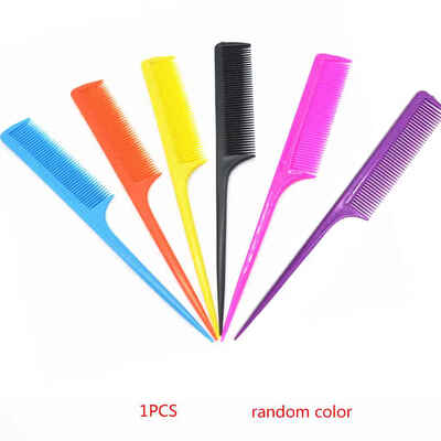

Pure Color Hair Comb Salon Brush Styling Hairdressing Rat Tail Plastic Comb Set With Thin And Long Handle