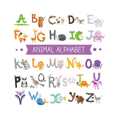 

Gobestart Animal Alphabet ABC Kids Wall Stickers Peel For Kids Nursery Room Decor