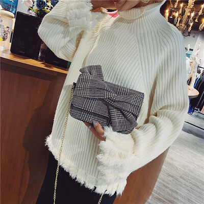 

Tailored Women Tide Wild Hong Kong Small Square Bag Bow Shoulder Messenger Bag