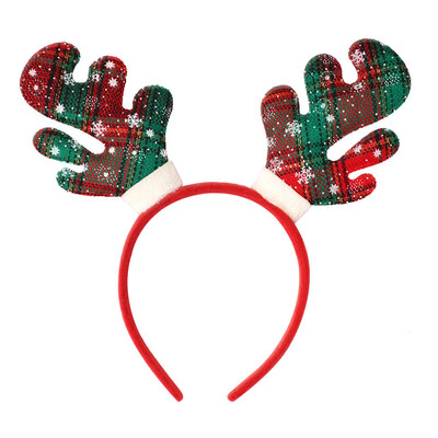 

Gobestart Hot Christmas Headband Santa Xmas Party Decor Double Hair Band Clasp Head Hoop