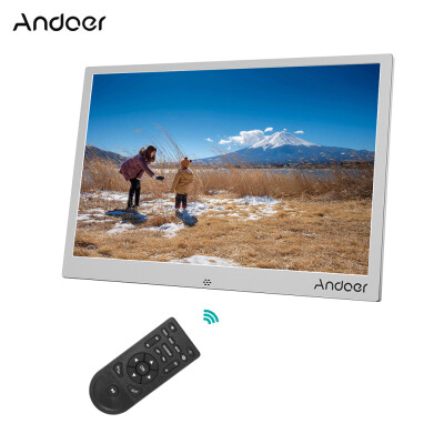 

Andoer 13inch LED Digital Photo Frame 1280 800 Resolution Support 1080P Video Random Play Aluminum Alloy with Remote Control Chr