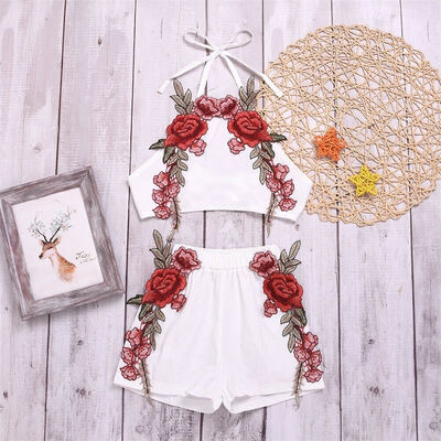 

Toddler Kid Baby Girl Clothes Strap TopFloral Short Pants Summer Outfits Set