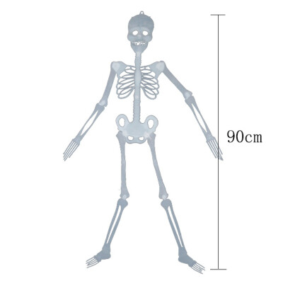 

Halloween Horror Luminous Skull Plastic Skeleton Glow In The Dark For Ghost House Decoration Scene Layout Props Random Color