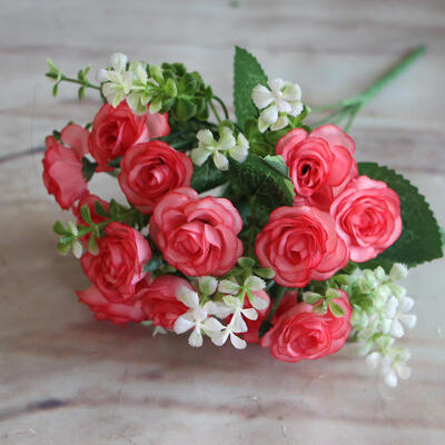 

Pretty Charming Wedding Decoration 15 Buds 1 Bouquet Mini Rose Artificial Silk Flower Bride Bridal Home l wedding decoration