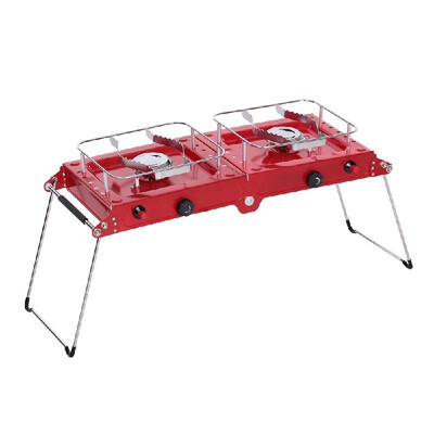 

ALOCS Camping Gas Stove Outdoor Cooking Heater Gasoline Stove with Double Burners for Camping Picnic Hiking