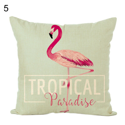 

Cartoon Flamingo Removable Throw Pillow Case Cushion Cover Sofa Bed Home Decor