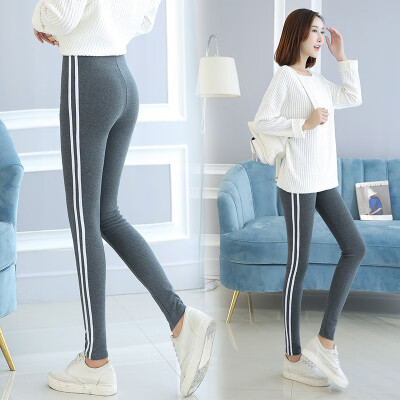 

Woman Pants Casual Women Skinny Trousers Ladies Side Striped Skinny Pants High Waist Trousers