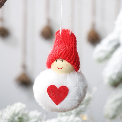 

Gobestart Christmas Plush Ball Pendant Cute Mini Snowman Hanging Pompom Doll Pendant