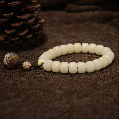 

FW Handmade original white jade bodhi root hand string lotus beads lovers short bracelet to girlfriend boyfriend