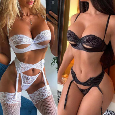 

Women Lingerie Lace Dress Push Up Bra G-string Underwear Babydoll Sleepwear Sets