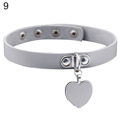 

Punk Gothic Women Love Heart Pendant Faux Leather Choker Collar Necklace Bracelet